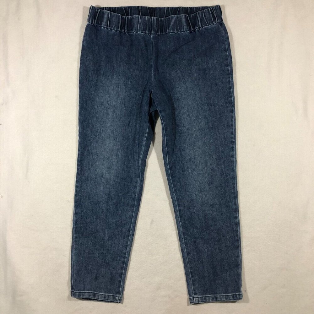 Soft Surroundings Jeans Womens PL Petite Large Denim Pull On Pants Blue 3AW42